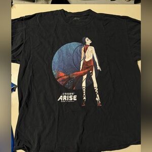 Black Graphic T-Shirt with Anime Design